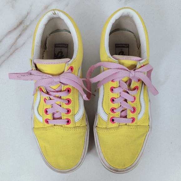 Vans Women's Old Skool Custom 'Im Baby' Platform Low Yellow Canvas Sneakers, 7.5 - Picture 7 of 10